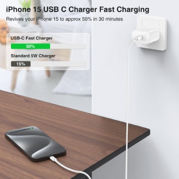 20W USB-C Power Adapter And USB C TO USB C CABLE