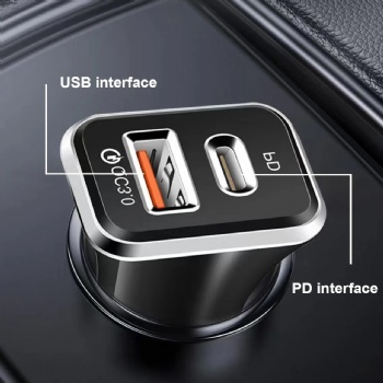 Dual USB PD Type-C Car Charger 38W